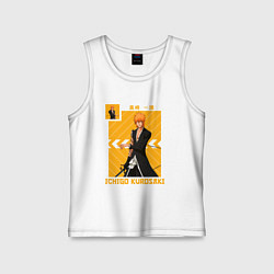 Майка детская хлопок Bleach Kurosaki Ichigo, цвет: белый