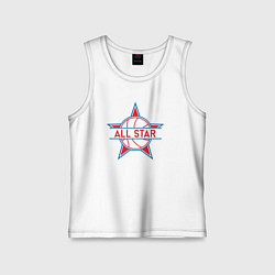 Майка детская хлопок All-star basketball, цвет: белый