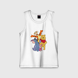 Майка детская хлопок Винни-Пух и друзья, цвет: белый