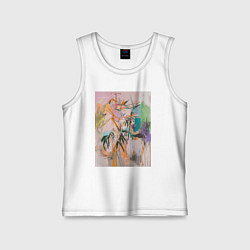 Майка детская хлопок Пастельная тропическая абстракция, цвет: белый