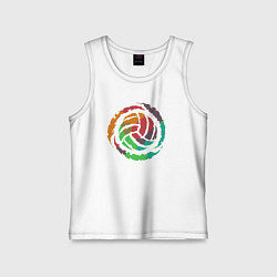 Майка детская хлопок Color volleyball, цвет: белый