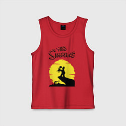 Майка детская хлопок Симпсоны - король лев, цвет: красный