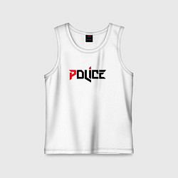 Майка детская хлопок Police, цвет: белый
