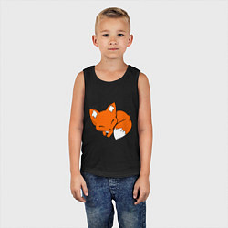 Майка детская хлопок Спящий лисёнок, цвет: черный — фото 2