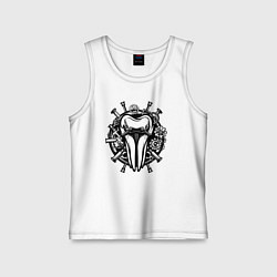 Майка детская хлопок Зуб в механике, цвет: белый