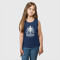 Майка детская хлопок Стоматолог в круге, цвет: тёмно-синий — фото 2