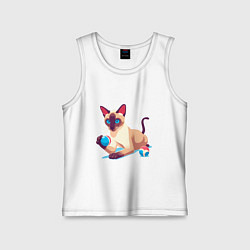 Детская майка Игривый сиамский котик