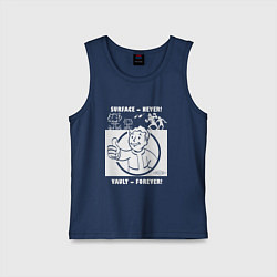 Майка детская хлопок Поверхность никогда - убежище навсегда, цвет: тёмно-синий