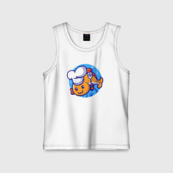 Майка детская хлопок Рыбка шеф, цвет: белый