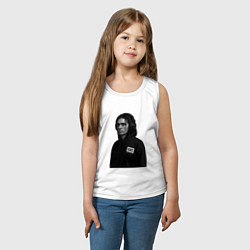 Майка детская хлопок Bones в капюшоне с наушниками, цвет: белый — фото 2