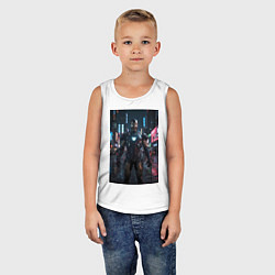 Майка детская хлопок Железный человек посреди ночного города, цвет: белый — фото 2