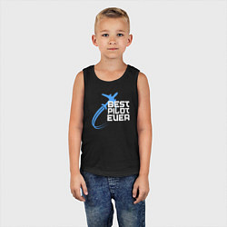 Майка детская хлопок Лучший пилот всех времен, цвет: черный — фото 2