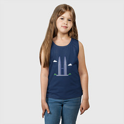 Майка детская хлопок Башни Петронас, цвет: тёмно-синий — фото 2