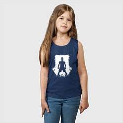 Майка детская хлопок Тони Фергюсон силуэт в белом, цвет: тёмно-синий — фото 2