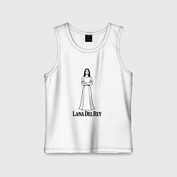 Детская майка Lana Del Rey нарисованная черными линиями