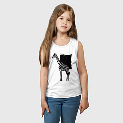 Майка детская хлопок Жираф в стиле граффити, цвет: белый — фото 2