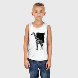 Майка детская хлопок Жираф в стиле граффити, цвет: белый — фото 2