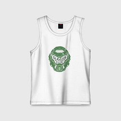 Майка детская хлопок Doom slayer logo, цвет: белый