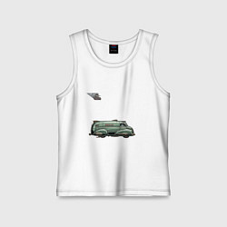 Майка детская хлопок Летающий грузовик Bread ретрофутуризм, цвет: белый