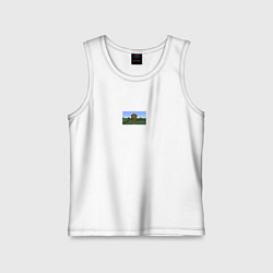 Майка детская хлопок Да ты че мем майнкрафт, цвет: белый