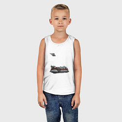 Майка детская хлопок Летающая пожарная машина ретрофутуризм, цвет: белый — фото 2