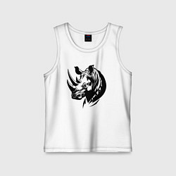 Майка детская хлопок Черный носорог, цвет: белый