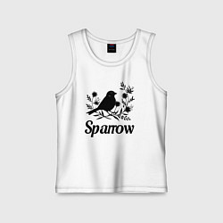 Детская майка Воробей среди цветов