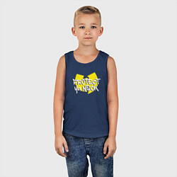 Майка детская хлопок Protect ya neck Wu-Tang, цвет: тёмно-синий — фото 2