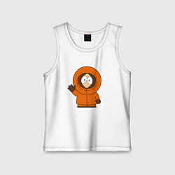 Майка детская хлопок Кенни машет рукой, цвет: белый