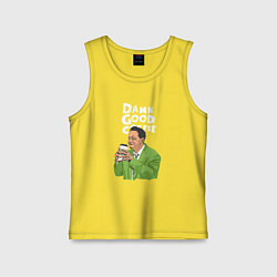 Майка детская хлопок Damn good coffee, цвет: желтый