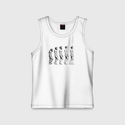 Майка детская хлопок Человеческая эволюция, цвет: белый