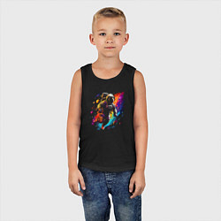 Майка детская хлопок Красочный космос, цвет: черный — фото 2