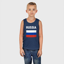 Майка детская хлопок Russia flag, цвет: тёмно-синий — фото 2