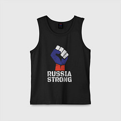 Майка детская хлопок Россия сильная, цвет: черный