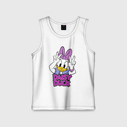 Майка детская хлопок Daisy Duck duble peace, цвет: белый