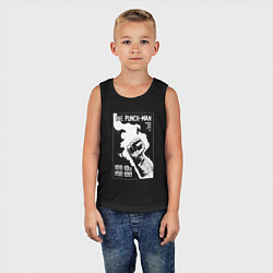 Майка детская хлопок Ванпанчмен, цвет: черный — фото 2