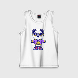 Майка детская хлопок Стиль панды, цвет: белый