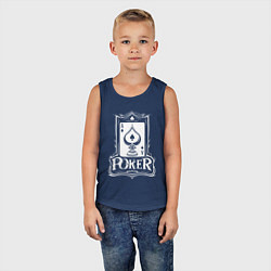 Майка детская хлопок Покер туз пик, цвет: тёмно-синий — фото 2