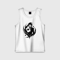 Майка детская хлопок Аниме джокер и туз пик, цвет: белый