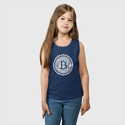 Майка детская хлопок Биткоин цифровой, цвет: тёмно-синий — фото 2