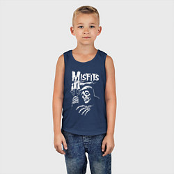 Майка детская хлопок Misfits скелет, цвет: тёмно-синий — фото 2