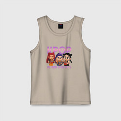 Майка детская хлопок Кей-поп-охотницы на демонов чиби, цвет: миндальный