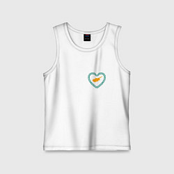 Майка детская хлопок Кипр в сердечке, цвет: белый