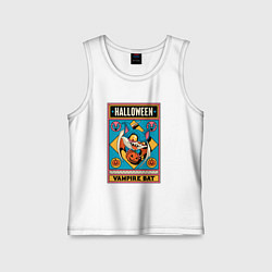 Майка детская хлопок Halloween vampire bat, цвет: белый