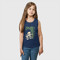 Майка детская хлопок Тандзиро Камадо клинок, цвет: тёмно-синий — фото 2