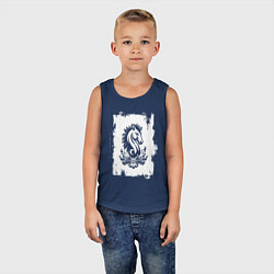 Майка детская хлопок Белый жеребец, цвет: тёмно-синий — фото 2