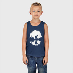 Майка детская хлопок Тень человека в Англии, цвет: тёмно-синий — фото 2