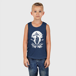 Майка детская хлопок Трекинг в горах, цвет: тёмно-синий — фото 2