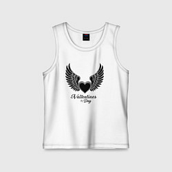 Майка детская хлопок Крылья любви: День святого Валентина, цвет: белый