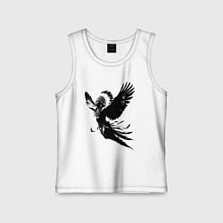 Майка детская хлопок Дух индейца с крыльями, цвет: белый